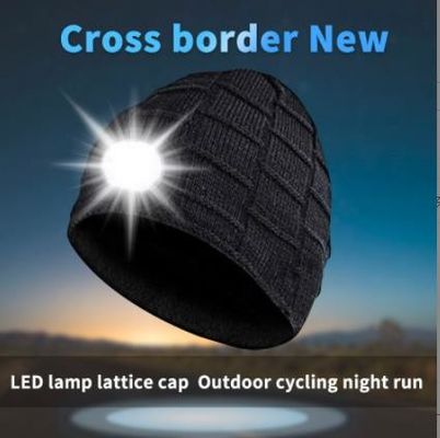 Bluetooth Beanie Hat Video Camera con luce, cuffie senza fili ricaricabili del cappuccio del faro di USB 4 LED per lo sci, correre