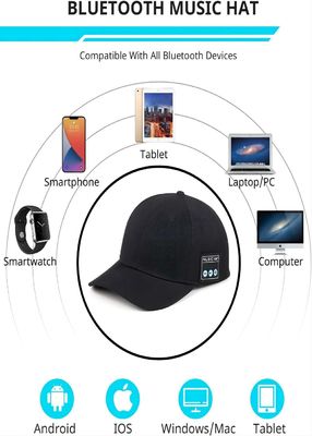 Cappello di musica con l'altoparlante senza fili lavabile del bluetooth dell'altoparlante doppio del bluetooth come migliore regalo per la famiglia, hip-hop
