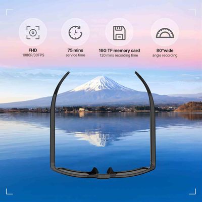 Audio telecomandato degli occhiali da sole FHD 1080P dello Smart Camera per le attività segrete