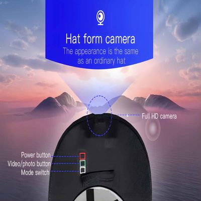 Cappello della macchina fotografica nascosto 1080P di FHD per gli sport all'aperto che scalano facendo un'escursione corsa