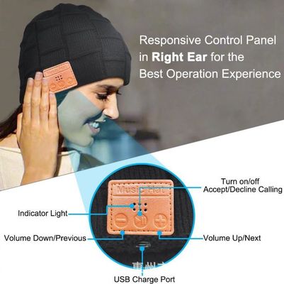 Beanie di Bluetooth per il cappello di Bluetooth degli uomini, i regali degli uomini, regali di tecnologia di Natale di Beanie Hat Black Headphones Unique delle donne