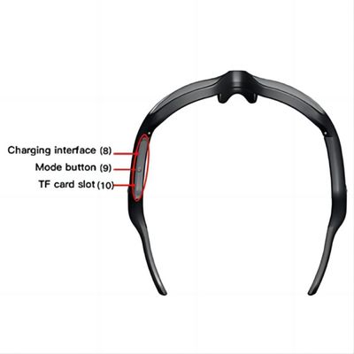 14cm x 5cm x lente di plastica di video occhiali di azione polarizzata 4cm