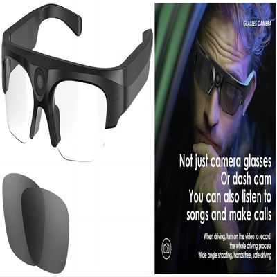 Video macchina fotografica piena di azione degli occhiali da sole di HD 1080P Bluetooth con la lente polarizzata di sicurezza