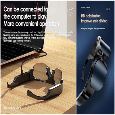 Video macchina fotografica piena di azione degli occhiali da sole di HD 1080P Bluetooth con la lente polarizzata di sicurezza