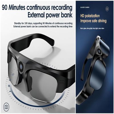 I video occhiali da sole TR90 di alpinismo 2K Bluetooth incornicia la musica aperta dell'orecchio, telefonate