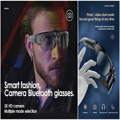 video macchina fotografica degli occhiali da sole di 3in1 Smart Bluetooth con la foto, video, audio