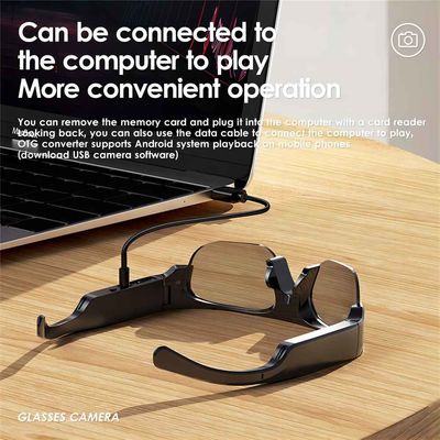 Macchina fotografica senza fili piena degli occhiali da sole di HD 1080P Bluetooth con la foto, video, audio