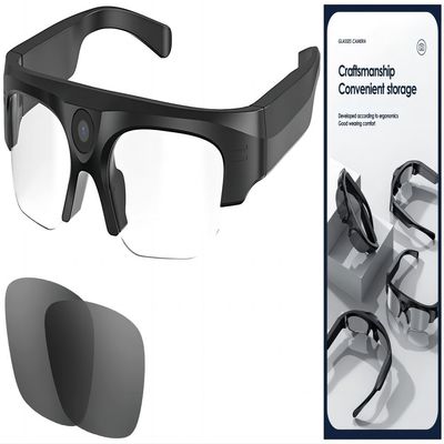 Macchina fotografica senza fili piena degli occhiali da sole di HD 1080P Bluetooth con la foto, video, audio