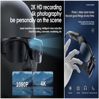 Macchina fotografica senza fili piena degli occhiali da sole di HD 1080P Bluetooth con la foto, video, audio