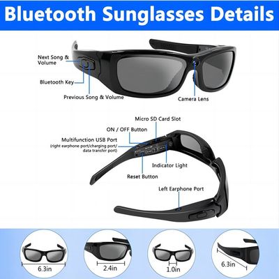 Traccia che esegue la macchina fotografica maratona degli occhiali da sole di G4F 1080P Bluetooth con musica, telefono chiamare