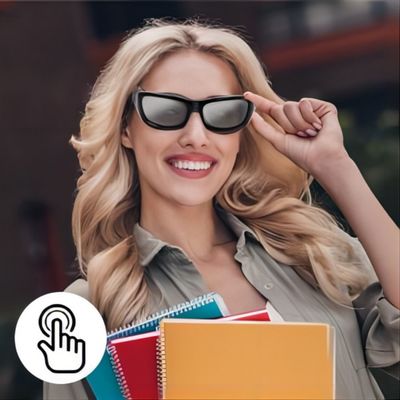 video occhiali da sole di 1080P Bluetooth con la registrazione UV della foto di musica delle lenti di sicurezza di protezione