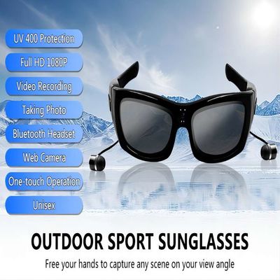 video occhiali da sole per la foto di sport all'aperto che prende, registranti, musica di 1080P HD Bluetooth
