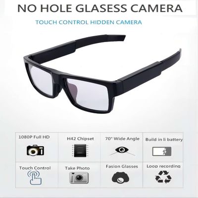 gli occhiali da sole della macchina fotografica nascosti HD 1080P NON non abbottonano tocco del foro alla registrazione in 3-5 secondi