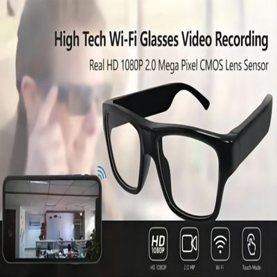 Collegamento di WiFi Live Streaming Glasses Real-Time Monitoring APP di azioni della spia di sicurezza