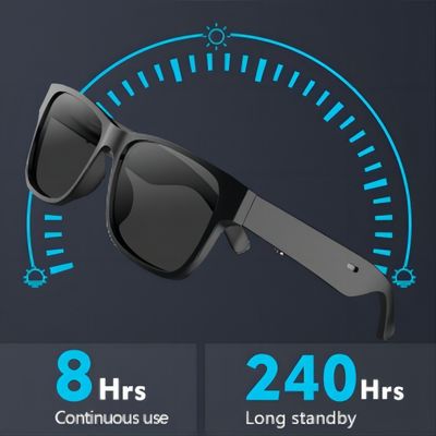 Occhiali da sole anti Ray Lenses Connect With Phone blu di Bluetooth di musica senza fili video