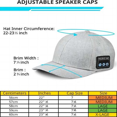 Cappello con il cappuccio astuto senza fili del telefono a mani libere del cappello regolabile del bluetooth dell'altoparlante di Bluetooth per lo sport all'aperto