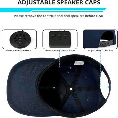 Cappello di Bluetooth con la batteria incorporata regolabile dell'altoparlante fino a 24 ore di ricreazione di musica per la camminata, corsa con gli sci, ciclismo di trekking