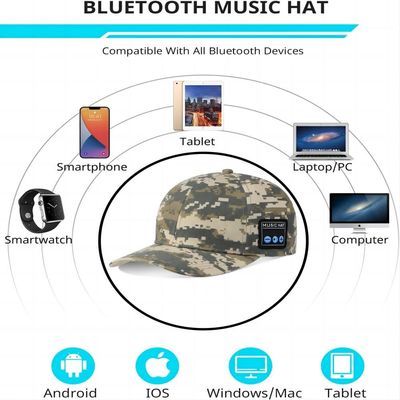 Il suono ad alta fedeltà del berretto da baseball di Bluetooth con 24 ore di musica gode del tempo per alpinismo, gli sport maratona, il golf