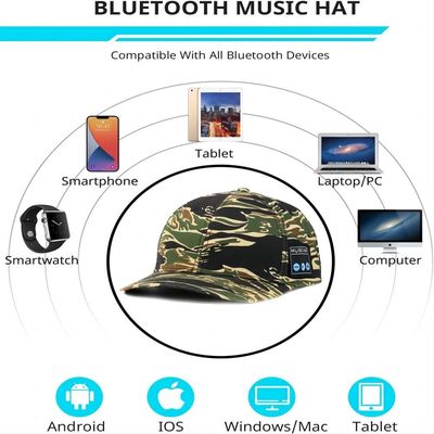 Cappello senza fili dell'altoparlante del bluetooth, Washable+ regolabili con il suono AD ALTA FEDELTÀ per lo sport di baseball, pattinante sul ghiaccio sport all'aperto ecc