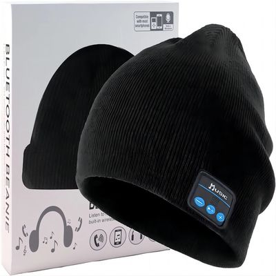 Il Beanie di Bluetooth, doppio vello allineato con Bluetooth 5,1 caldi senza fili tricotta Beanie Bluetooth Hat
