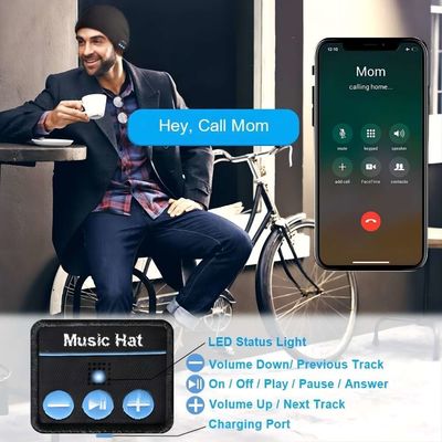 Cappello senza fili del Beanie B5 con bluetooth, le telefonate mani libere &amp; la musica giocanti con il calore per gli uomini, sport invernali delle donne