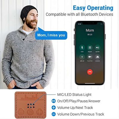 Telefonate mani libere multifunzionali/musica/calore/registrazione della macchina fotografica B5 del cappello del Beanie di Bluetooth per caccia di inverno, corrente