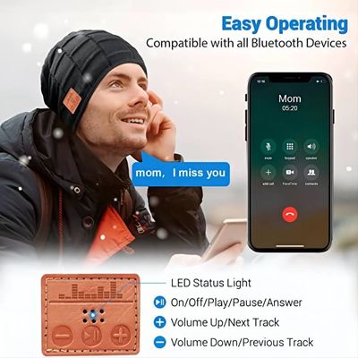 Goda della musica tengono Bluetooth caldo Beanie Hat For Driving Climbing Skinng