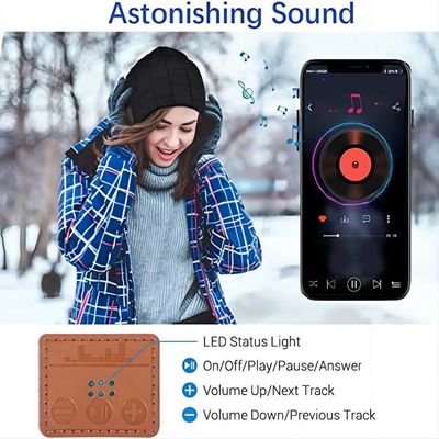 Viview Beanie Music Hat con il cappello regolabile del bluetooth dell'altoparlante del bluetooth per gli sport all'aperto corsa con gli sci, caccia di inverno
