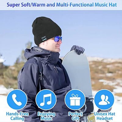 Pattinare facendo un'escursione le telefonate libere di Bluetooth Beanie Hat Music Playing Hands di guida