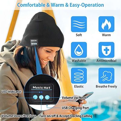Viview Bluetooth Beanie Hat, gode del telefono mani libere del music&amp; parlante, immagazzinante i regali degli Stuffers per gli sport maratona, accampantesi