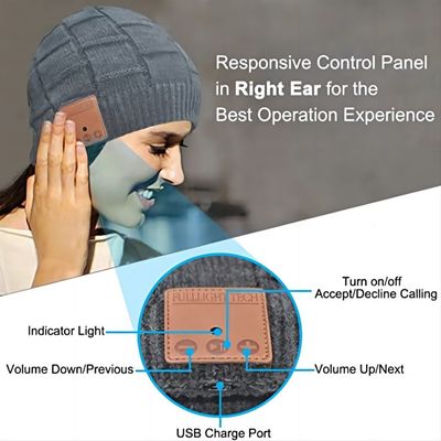 Bluetooth senza fili Beanie Hat Rechargable 250mah con i callings del telefono di tempo di musica 16hours