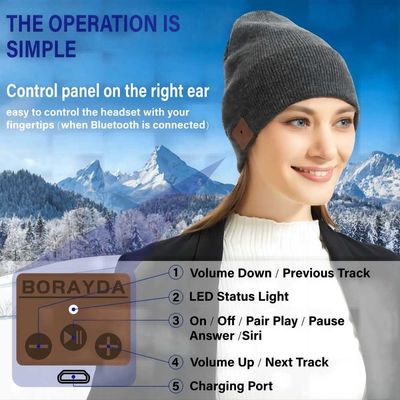 L'inverno di Bluetooth Beanie Hat Headphone Music Hat delle donne degli uomini tricotta il cappuccio