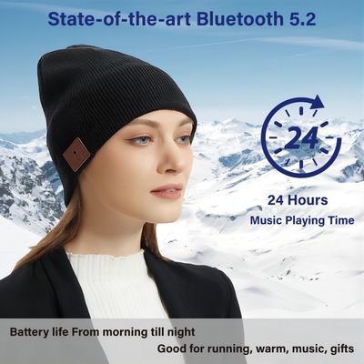 L'inverno di Bluetooth Beanie Hat Headphone Music Hat delle donne degli uomini tricotta il cappuccio