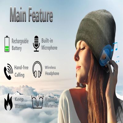 La musica senza fili della cuffia del cappuccio di Bluetooth di telefonate del gioco di musica tricotta i bottoni del cappuccio 3