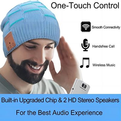 La musica senza fili della cuffia del cappuccio di Bluetooth di telefonate del gioco di musica tricotta i bottoni del cappuccio 3