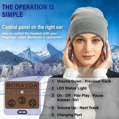 Bluetooth Beanie Hat Knit Music Hat senza fili per il riciclaggio, pattinaggio artistico, facente un'escursione