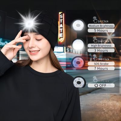 Pattinare facendo un'escursione cane di campeggio che cammina playback di musica della torcia elettrica del cappello di Bluetooth LED