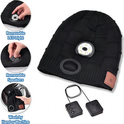 Notte di camminata di notte che pareggia playback di musica della lampada di Bluetooth Beanie Hat LED