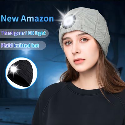Cappuccio ricaricabile unisex del faro di USB 4 LED del cappello di musica della torcia elettrica del LED per pareggiare