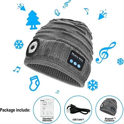 Cappuccio ricaricabile unisex del faro di USB 4 LED del cappello di musica della torcia elettrica del LED per pareggiare