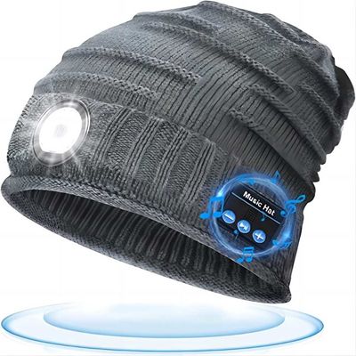 Cappuccio ricaricabile unisex del faro di USB 4 LED del cappello di musica della torcia elettrica del LED per pareggiare