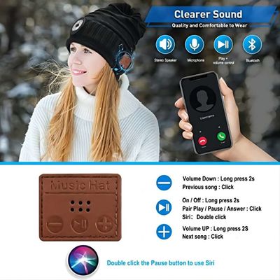 Faro di Bluetooth Beanie Hat With LED della batteria ricaricabile per il riciclaggio d'escursione rampicante di ciclismo