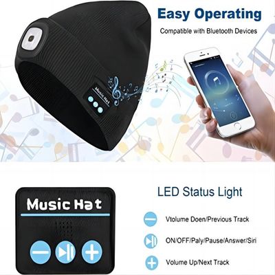 Un cappello di 4 del LED del faro cuffie di Bluetooth con i regali di compleanno senza fili delle cuffie