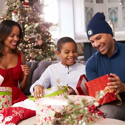 Cappello delle cuffie di Bluetooth dei regali di Natale degli anni dell'adolescenza delle donne degli uomini con Headtorch