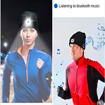 Cappello unisex di Bluetooth della torcia elettrica con il cappello senza fili leggero di musica delle cuffie