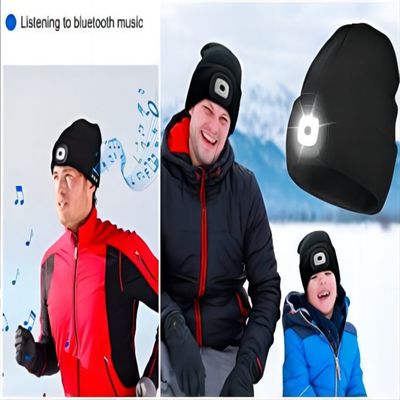 Cappello unisex di Bluetooth della torcia elettrica con il cappello senza fili leggero di musica delle cuffie
