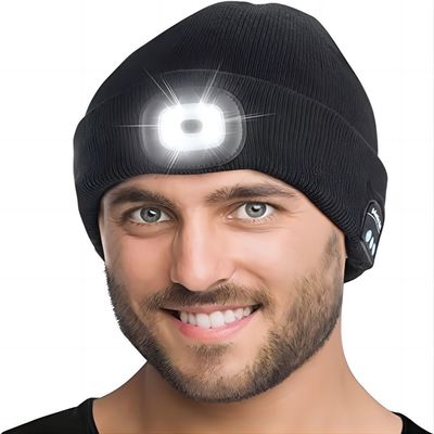 Cappello unisex di Bluetooth della torcia elettrica con il cappello senza fili leggero di musica delle cuffie