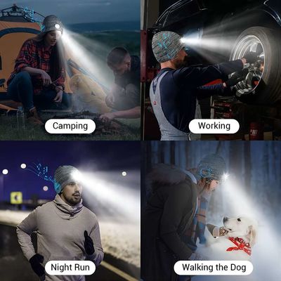 Cappello delle cuffie di Bluetooth di sport mani libere con i colloqui Flahslight del telefono di musica