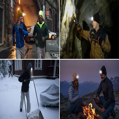 Il cappello del Beanie LED di Bluetooth libera le vostre mani ad illuminazione della torcia elettrica di risposte del telefono di musica