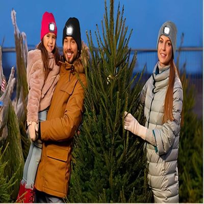 Bluetooth staccabile LED Beanie Hat With Front Light per pesca di notte